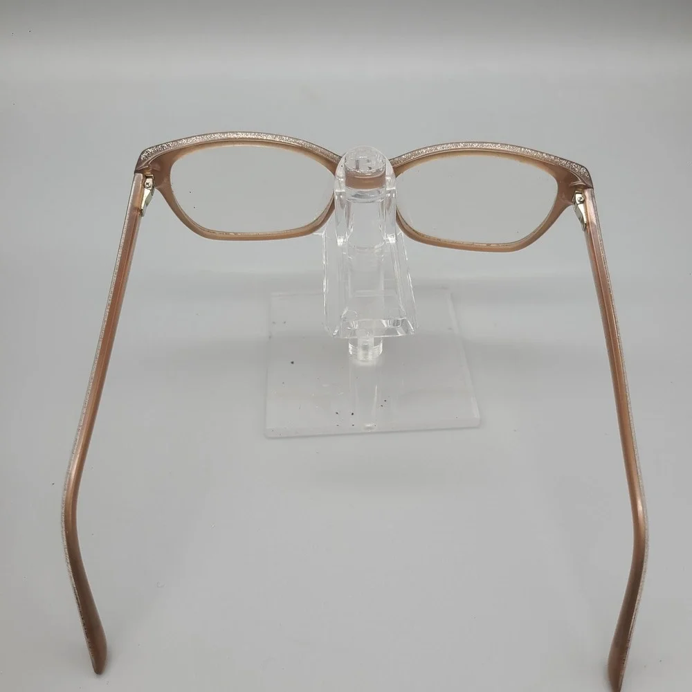Badgley Mischka Tan Glitter Cat Eye Eyeglass Frames 52-16-135 Shimmer Nude